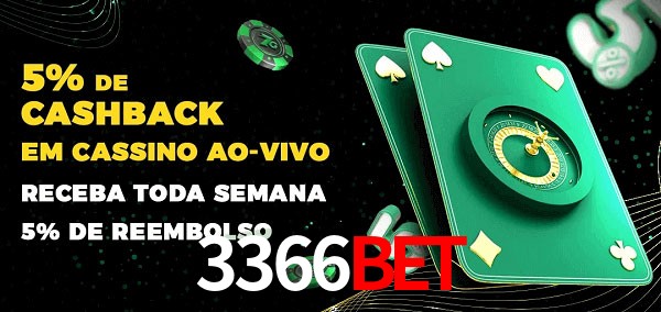 Promoções do cassino ao Vivo 3366bet